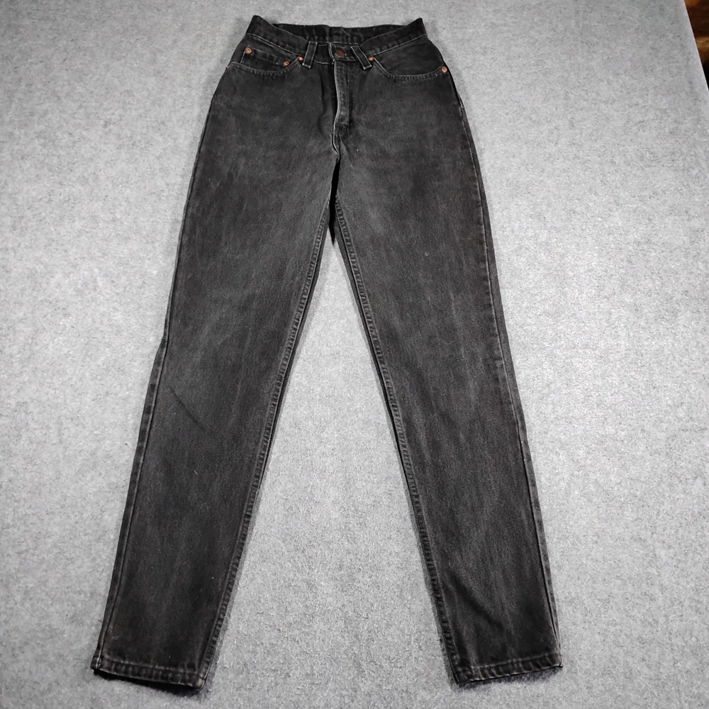 Vintage Levis 512 Slim Fit Tapered Leg Jean Washed Black Made in USA 5 Med 25x30